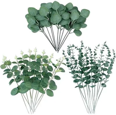 Produktbild von Kunststoffschmuckset mit 30 grünen Eucalyptusstäbchen
