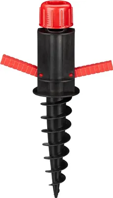 Produktbild von Famanu Parasolfuß Bodenanker mit Griffen für Parasol 19-32 mm - Schwarz-Rot