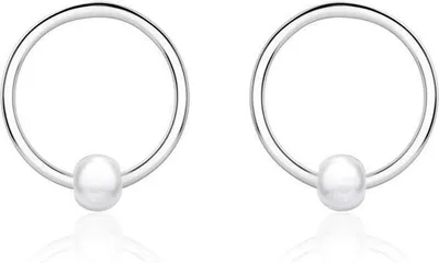 Produktbild von Kreis Ohrstecker für Damen von Unique aus 925er Silber mit Perlen