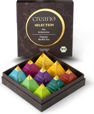 Produktbild von Kräutertee   9er Pyramiden Geschenkset „ORGANIC HERBAL TEA“ -    9 -Pyramiden-Teebeutel in 9 unterschiedlichen Sorten - 22,5g  *¹