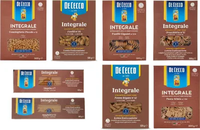 Produktbild von Testpaket De Cecco Pasta integrale Vollkornnudeln Vollkorn Pasta 8x 500g Packung + Italian Gourmet polpa 400g
