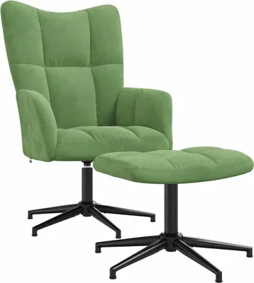 Produktbild von Relaxsessel mit Hocker Hellgrün Samt