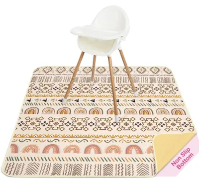 Image de Tapis de sol imperméable et lavable pour chaise haute (107x117 cm)