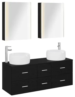 Produktbild von Badezimmermöbel-Set 5 stk. Schwarze Eiche