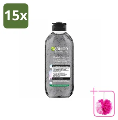 Obrázok produktu pre 15 ks čistiaceho gélu Garnier SkinActive s aktívnym uhlím - 400 ml - výhodný balík - 15 kusov