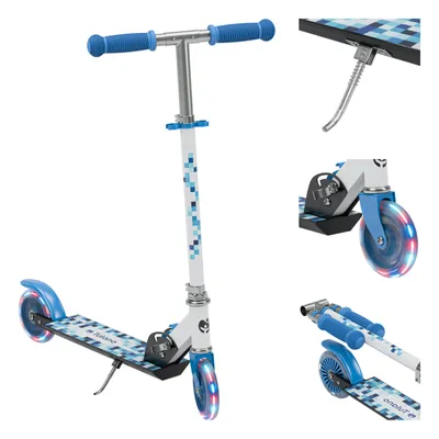 Produktbild von Tulano Kinderroller Zigzag 35 Tretroller Blau Klappbar mit LED-Leuchträdern Höhenverstellbar ABEC-7 Kugellager Seitenständer ab 3 Jahren bis 50 kg