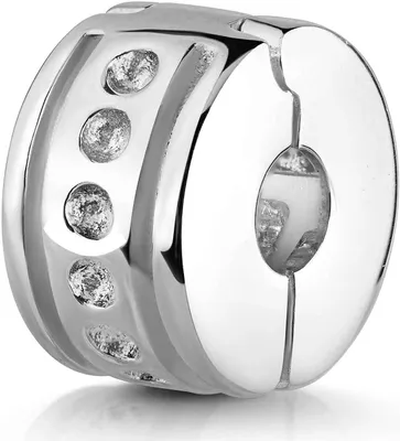 Produktbild von MATERIA by Matthias Wagner Stopper Clip mit Zirkonia aus 925 Sterling Silber für Bead Armbänder mit Gewinde 899