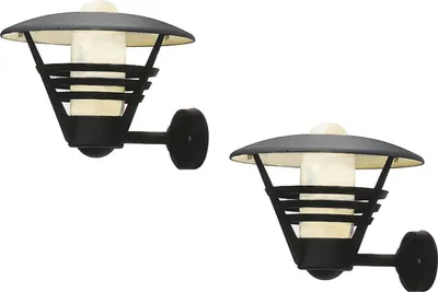 Produktbild von Außenwandleuchte Laterne schwarz, Opalglas, Lampe Hauswand Terrasse, Konstsmide