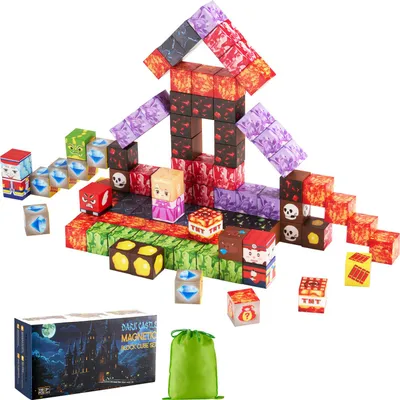 Obrázek produktu pro SucceBuy Magnetické stavební bloky 150dílná sada Dark Castle STEM Montessori hračky