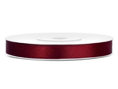 Zdjęcie produktu dla Wstążka satynowa 6mm x 25 m Bordowa