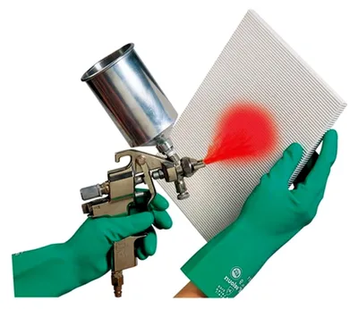 Produktbild von Camatril Handschuhe Größe 8, 310 mm, nitrilvelourisiert, 10 Paar