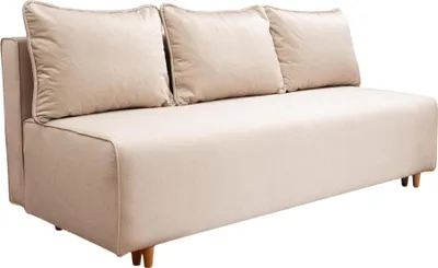 Obrázek produktu pro Rozkládací pohovka s úložným prostorem – 193x76x88 cm – Béžová – 2místná – 3 polštáře v ceně – Skandinávský styl – Materiál odolný proti zvířatům
