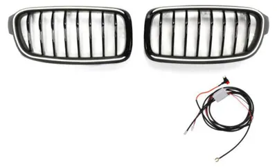 Produktbild von LED Kühlergrill passend für BMW 3er F30 F31 2011–19 Schwarz Glanz
