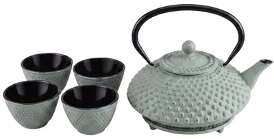 Produktbild von Gusseiserner Teekessel mit Sieb, Tassen und Untersetzer TSUKO, 1,25 l