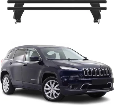 Image de Menabo Barres de toit Transversales pour Jeep Cherokee 2014-2018 Noir ABE 2x