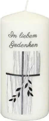 Produktbild von Trauerkerze mit Ornament "In liebem Gedenken"