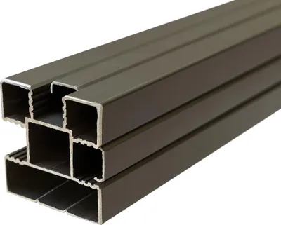 Produktbild von Alupfosten Ecosteck inkl. Pfostenkappen zum Aufschrauben/Einbetonieren 6,8 x 6,8 x 240 cm anthrazit