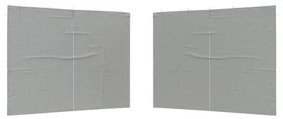 Produktbild von vidaXL Party Zelt Seitenteil 2 pcs Hellgrau 400 x 195 cm PE und Stahl