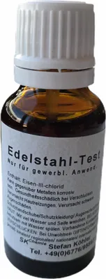 Obrázek produktu pro Testový kyselinový roztok pro nerezovou ocel 20ml Německo