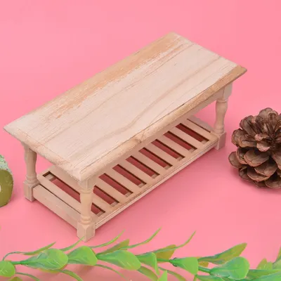 Obrázok produktu pre 1:12 Miniatúrne príslušenstvo pre domčeky pre bábiky, rekvizity pre fotografovanie domčekov pre bábiky, drevený konferenčný stolík, drevo