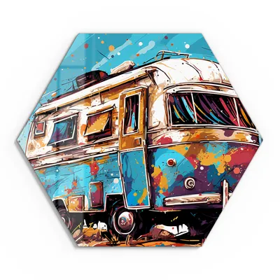 Produktbild von DEQORI Glasbild Echtglas 40x35 cm 'Wüstenroadtrip' Wandbild Bild modern Deko