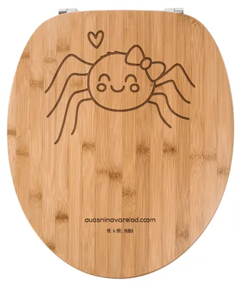Produktbild von Mr. & Mrs. Panda Holz Klodeckel Spinne Agathe Freude - Transparent - Geschenk, Beliebte, Trend, WC Sitz, Deckel, Viral, Toilettendeckel, Brille, Viraler Hit, Klobrille