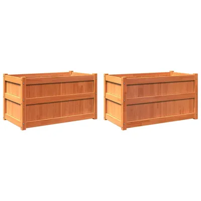 Produktbild von vidaXL Pflanzkübel 2 Stk. Wachsbraun Massivholz Kiefer