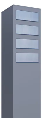 Produktbild von Briefkastenanlage Monolith for Four in Grau Metallic mit Edelstahlklappe