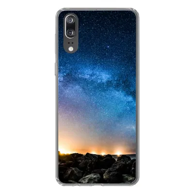 Produktbild von MuchoWow® Handyhülle Schutzhülle Hülle für Huawei P20 Galaxie - Universum - Sonne - Jungen - Mädchen - Kinder Silikon Softcase Handy Hülle - Hardcover