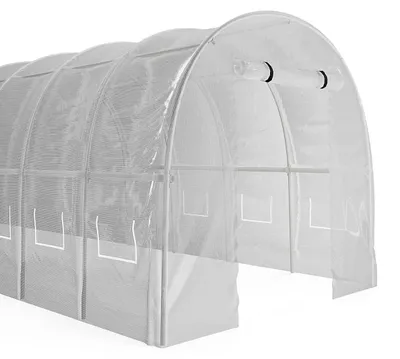 Produktbild von Stahlgerüstetes Tunnelgewächshaus 36 m² - L 1200 x B 300 x H 200 cm - Weiß - IPOMEA