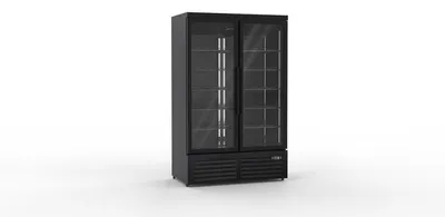 Produktbild von Gastro Tiefkühlschrank | Lagertiefkühlschrank | 2 Glastüren | Schwarz | 1250 Liter | -22 bis -18 °C | Gewerbe Gefrierschrank