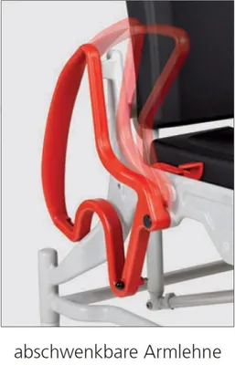 Produktbild von FabaCare Dusch- Toilettenrollstuhl Frankfurt, höhenverstellbar, Germany, Premium Toilettenstuhl, Duschstuhl fahrbar, Rollstuhl mit WC Eimer, Grau-Blau