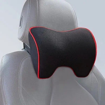 Zdjęcie produktu dla Poduszka samochodowa Unyqoos® do podparcia szyi, wykonana w 100% z pianki memory – ergonomiczna, oddychająca, zapewniająca miękki komfort, z regulowanym paskiem i zdejmowanym, nadającym się do prania pokrowcem, kolor: czarny