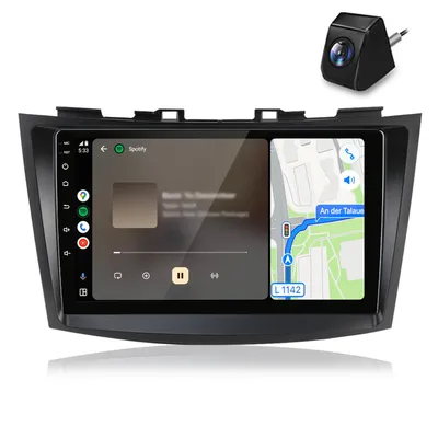 Image de Autoradio Android compatible avec la SUZUKI SWIFT 4 (2011-2017) : CarPlay, Android Auto, GPS, Bluetooth, DAB+, avec caméra de recul, écran 9 pouces, 64 Go