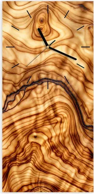 Produktbild von Wanduhr aus Glas mit Motiv Holzmuster- 30 x 60 cm - inkl. Aufhängesystem