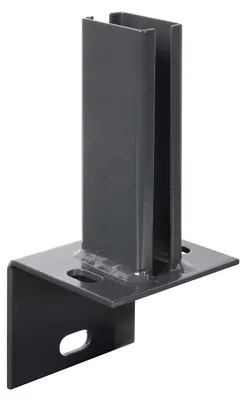 Immagine prodotto di Alberts 686116 Supporto per pali per recinzione su cordoli a L, da avvitare, zincato a caldo, plastificato antracite RAL 7016, piastra 120 x 120 mm, per pali 60 x 40 mm
