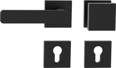 Produktbild von GRIFFWERK Wechselgarnitur MINIMAL MODERN Schraubtechnik GK4 Rosetten eckig Knopf SQUARE Graphitschwarz L