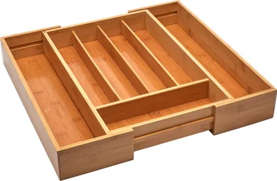 Zdjęcie produktu dla CUTLERY BOX BAMBOO Rozkładany organizer na sztućce 36,5 x 40,5 cm