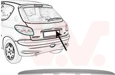 Produktbild von VAN WEZEL 4028459 Stoßstangen-Abdeckung Fahrzeugheck passend für PEUGEOT 206 Schrägheck (2A/C) 206+ Schrägheck (2L, 2M)