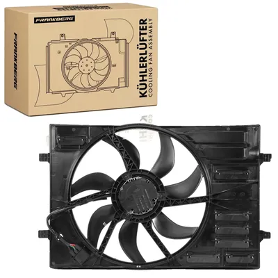Image de Ventilateur de refroidissement moteur, diamètre 446 mm, tension 12 V, 7 pales, 4 connecteurs, puissance nominale 567 W