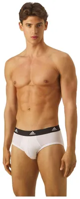Produktbild von adidas Herren Slip, 3er Pack - Briefs, Active Flex Baumwolle, Logo, einfarbig Weiß/Grau/Schwarz S