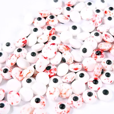 Produktbild von Streuselheld Zuckeraugen Halloween 40g Runde essbare Zuckerstreusel in Weiß, Schwarz & Rot – Gruselige Streudeko für Kuchen, Cupcakes & Torten
