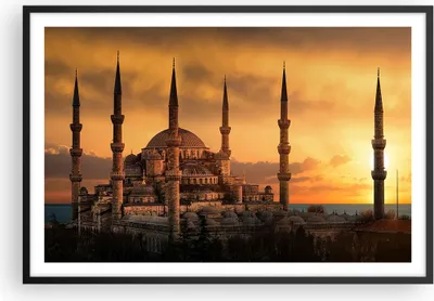 Produktbild von Gerahmtes Poster - Schwarzer Rahmen - Sonnenuntergang istanbul türkei reise - 91,5x61 cm - Wand Bild - Wanddeko - Wandbilder - Wandposter - Bilderrahmen - Bilder - Kunstdruck - P2BAA91x61-2846