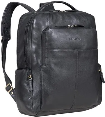 Produktbild von Echte leren werkrugzak mit Laptopfach 17 Zoll, Herren- oder Damen-Unternehmensrucksack in Schwarz