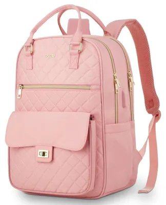 Immagine prodotto di Zaino per ragazze adolescenti, zaino da scuola, zaino da lavoro per donne, con scomparto per laptop da 15,6 pollici, colore rosa