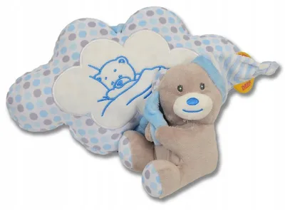 Produktbild von Deef Plüschbär mit Wolke Spieluhr Schlaflied Blau
