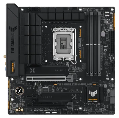 Image de ASUS TUF GAMING B760M-PLUS WIFI - Carte mère - micro ATX - LGA1700 socket - chipset B760 - USB 3.2 Gen 1, USB 3.2 Gen 2, USB4, USB-C 3.2 Gen2, USB-C 3.2 Gen 2x2, USB-C 3.2 Gen 1 - 2.5 Gigabit LAN, Wi-Fi 6, Bluetooth - Carte graphique embarquée (CPU requis)