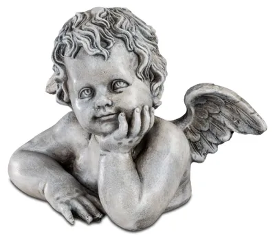 Produktbild von Grabdeko Engelbüste B. 17cm grau Formano Trauerdekoration