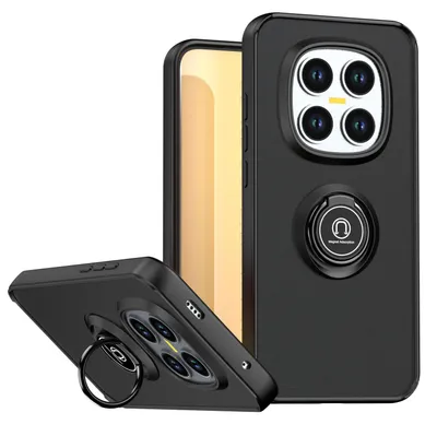 Obrázek produktu pro Pouzdro pro Xiaomi Redmi Note 15 Pro 5G matné průsvitné TPU pouzdro s prstencovým držákem a stojánkem černé