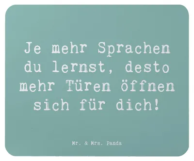 Produktbild von Mr. & Mrs. Panda Mauspad Spruch Sprachen lernen und anwenden - Meeresbrise - Geschenk, laptop, Ermutigung, Zuversicht, Inspiration, Erfolg, Trost, Fortschritte, Mouse Pad